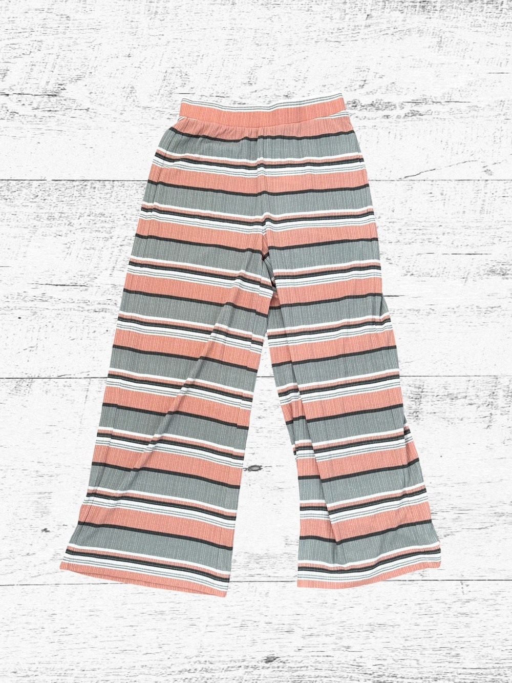 Skies Are Blue Wide-Leg Striped Pants in Pink & Gray